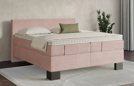 Mozart Boxspringbett Serie 7 Bach 200x200 elektrisch Feiner Stoff Rosa H2