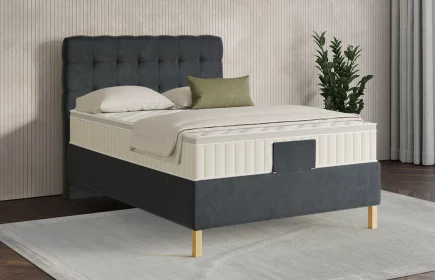 Mozart Boxspringbett Serie 7 Haydn 140x200 elektrisch Samt Anthrazit H3 Königliche Matratze