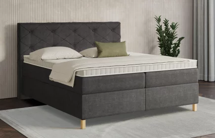Mozart Boxspringbett Serie 7 Brahms 200x210 Feiner Stoff Anthrazit H3