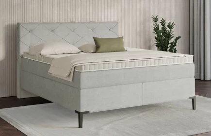 Mozart Boxspringbett Serie 7 Brahms 180x200 Feiner Stoff Silbergrau H3/H3