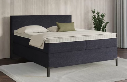 Mozart Boxspringbett Serie 7 Händel 180x200 Grober Stoff Dunkelblau H3/H3