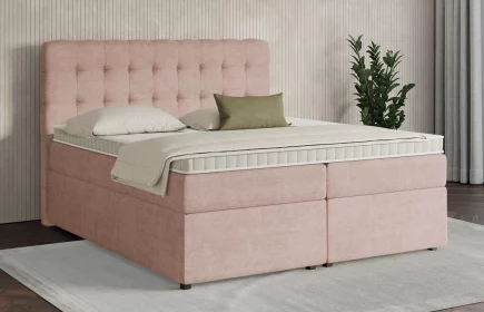 Mozart Boxspringbett Serie 7 Haydn 200x200 mit Bettkasten Feiner Stoff Rosa H3