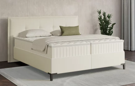Mozart Boxspringbett Serie 7 Beethoven 200x200 Kunstleder Crème H3 Königliche Matratze