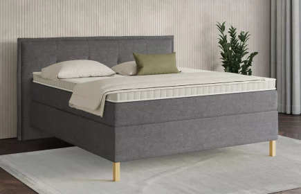 Mozart Boxspringbett Serie 7 Beethoven 160x220 Grober Stoff Anthrazit H3/H3