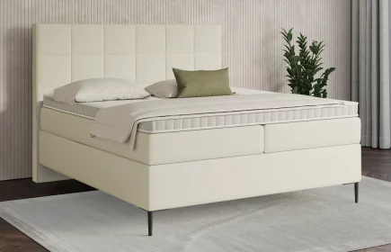 Mozart Boxspringbett Serie 7 Schubert 180x200 Kunstleder Crème H2/H3