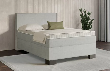 Mozart Boxspringbett Serie 7 Händel 140x220 Feiner Stoff Silbergrau H2