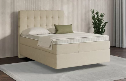 Mozart Boxspringbett Serie 7 Haydn 120x200 elektrisch Grober Stoff Beige H3 schwebend