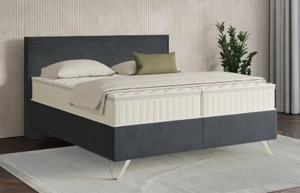 Mozart Boxspringbett Serie 7 Händel 160x200 Samt Anthrazit H3/H3 Königliche Matratze