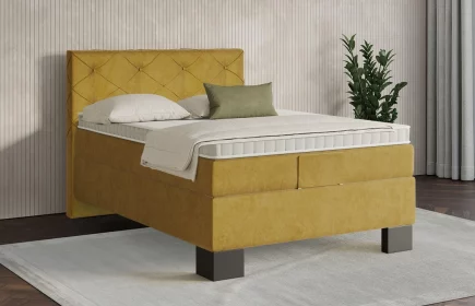 Mozart Boxspringbett Serie 7 Brahms 120x220 elektrisch Samt Goldgelb H3