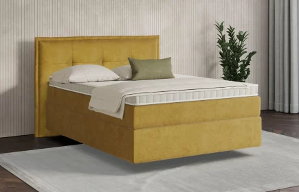 Mozart Boxspringbett Serie 7 Beethoven 100x200 Samt Goldgelb H3 schwebend