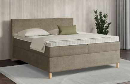 Mozart Boxspringbett Serie 7 Bach 180x210 Feiner Stoff Taupe H3/H3