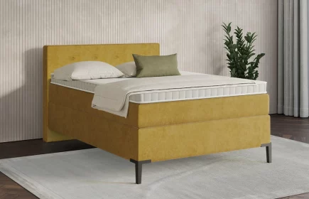 Mozart Boxspringbett Serie 7 Clementi 140x220 Samt Goldgelb H3