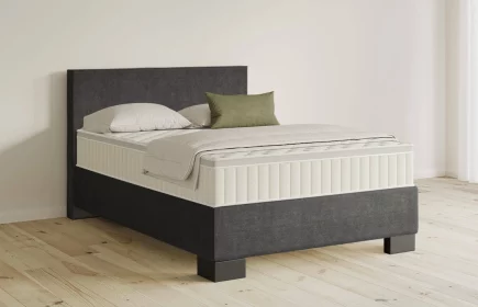 Mozart Boxspringbett Serie 5 Bach 140x200 Feiner Stoff Anthrazit H3 Königliche Matratze