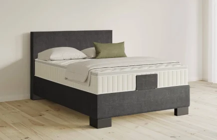 Mozart Boxspringbett Serie 5 Bach 140x200 Feiner Stoff Carbon Grey H3 Königliche Matratze