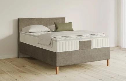 Mozart Boxspringbett Serie 5 Bach 140x200 Feiner Stoff Dusty Taupe H3 Königliche Matratze