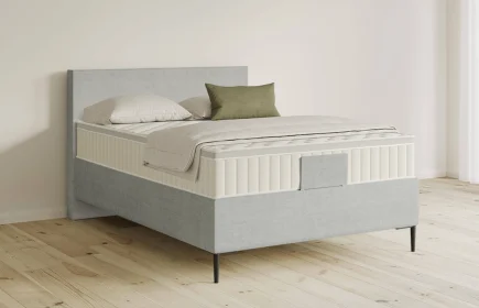 Mozart Boxspringbett Serie 5 Bach 140x200 Feiner Stoff Lunar Mist H4 Königliche Matratze