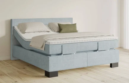 Mozart Boxspringbett Serie 5 Bach 180x190 elektrisch Feiner Stoff Frosted Azure H3/H3