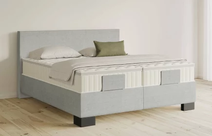 Mozart Boxspringbett Serie 5 Bach 180x190 elektrisch Feiner Stoff Silbergrau H3/H3 Königliche Matratze