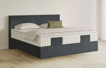 Mozart Boxspringbett Serie 5 Bach 180x190 elektrisch Samt Anthrazit H3/H3 schwebend Königliche Matratze