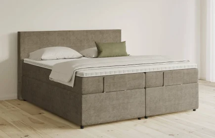 Mozart Boxspringbett Serie 5 Bach 180x190 mit Bettkasten Feiner Stoff Dusty Taupe H4/H2