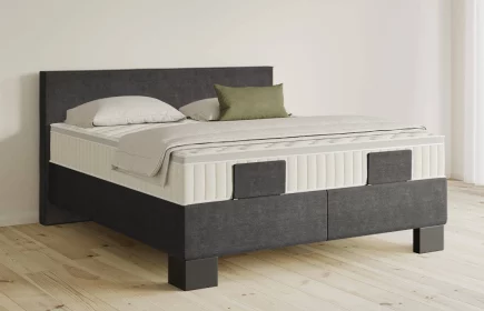 Mozart Boxspringbett Serie 5 Bach 180x200 elektrisch Feiner Stoff Anthrazit H2/H4 Königliche Matratze