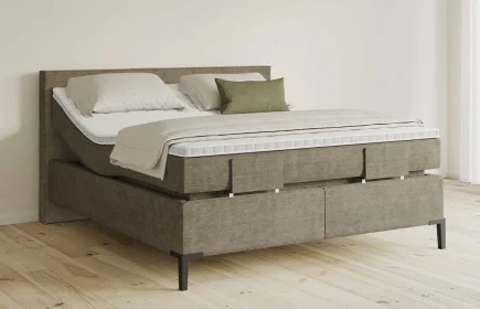 Mozart Boxspringbett Serie 5 Bach 180x200 elektrisch Feiner Stoff Dusty Taupe H2/H3