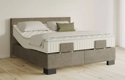 Mozart Boxspringbett Serie 5 Bach 180x200 elektrisch Feiner Stoff Dusty Taupe H3/H3 Königliche Matratze