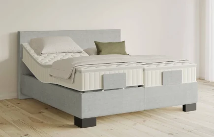 Mozart Boxspringbett Serie 5 Bach 180x200 elektrisch Feiner Stoff Lunar Mist H3/H3 Königliche Matratze