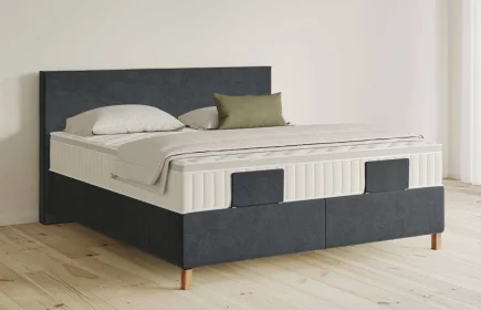 Mozart Boxspringbett Serie 5 Bach 180x200 elektrisch Samt Anthrazit H3/H3 Königliche Matratze