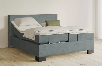 Mozart Boxspringbett Serie 5 Bach 180x200 elektrisch Samt Dusty Blues H3/H2
