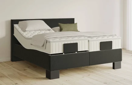 Mozart Boxspringbett Serie 5 Bach 180x200 elektrisch Samt Raven Silk H3/H3 Königliche Matratze