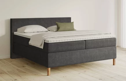 Mozart Boxspringbett Serie 5 Bach 180x200 Feiner Stoff Anthrazit H2/H3