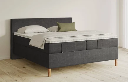 Mozart Boxspringbett Serie 5 Bach 180x200 Feiner Stoff Carbon Grey H2/H3