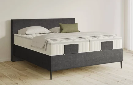 Mozart Boxspringbett Serie 5 Bach 180x200 Feiner Stoff Carbon Grey H3/H3 Königliche Matratze
