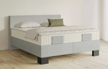 Mozart Boxspringbett Serie 5 Bach 180x200 Feiner Stoff Lunar Mist H3/H3 Königliche Matratze