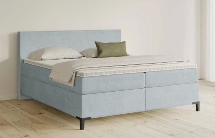 Mozart Boxspringbett Serie 5 Bach 180x200 Feiner Stoff Pastellblau H3/H3