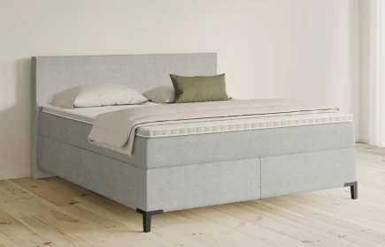 Mozart Boxspringbett Serie 5 Bach 180x200 Feiner Stoff Silbergrau H3/H2