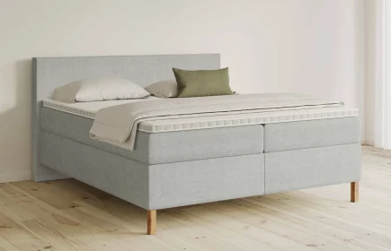 Mozart Boxspringbett Serie 5 Bach 180x200 Feiner Stoff Silbergrau H3/H3