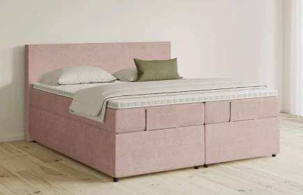 Mozart Boxspringbett Serie 5 Bach 180x200 mit Bettkasten Feiner Stoff Rose Glow H3/H3