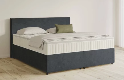 Mozart Boxspringbett Serie 5 Bach 180x200 mit Bettkasten Samt Anthrazit H2/H3 Königliche Matratze