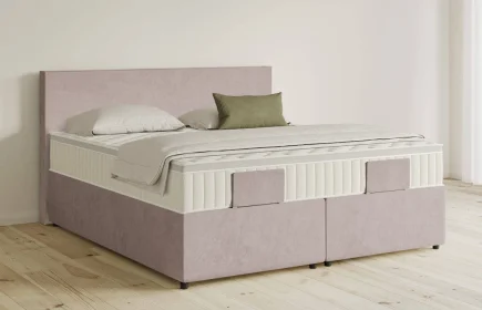 Mozart Boxspringbett Serie 5 Bach 180x200 mit Bettkasten Samt Blossom Pink H3/H2 Königliche Matratze