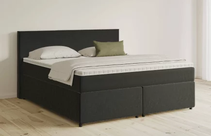 Mozart Boxspringbett Serie 5 Bach 180x200 mit Bettkasten Samt Schwarz H2/H4