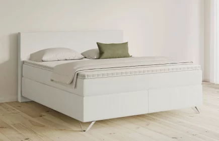 Mozart Boxspringbett Serie 5 Bach 180x200 Samt Cremeweiß H2/H3