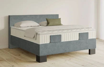 Mozart Boxspringbett Serie 5 Bach 180x200 Samt Dusty Blues H4/H3 Königliche Matratze