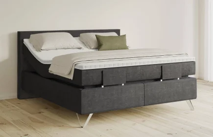 Mozart Boxspringbett Serie 5 Bach 180x210 elektrisch Feiner Stoff Carbon Grey H3/H3