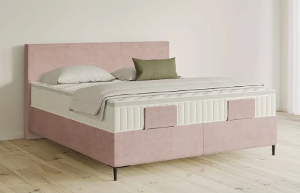 Mozart Boxspringbett Serie 5 Bach 180x220 Feiner Stoff Rose Glow H3/H3 Königliche Matratze