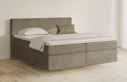 Mozart Boxspringbett Serie 5 Bach 180x220 Feiner Stoff Taupe H3/H3 schwebend