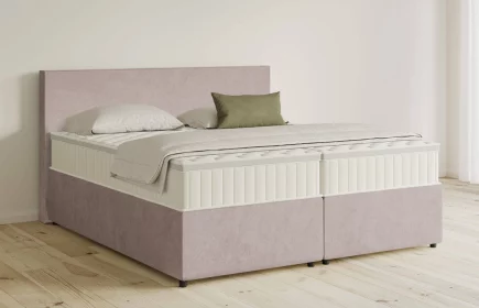 Mozart Boxspringbett Serie 5 Bach 180x220 mit Bettkasten Samt Hellrosa H3/H3 Königliche Matratze