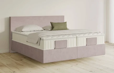 Mozart Boxspringbett Serie 5 Bach 240x200 Samt Blossom Pink H3/H2 schwebend Königliche Matratze