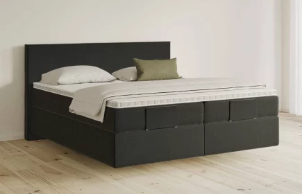 Mozart Boxspringbett Serie 5 Bach 280x200 elektrisch Samt Schwarz H2/H2 schwebend